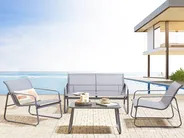 Garden Lounge Set with Table 4 Seater BARREA Metal Grey_928479