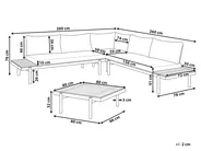 Garden Corner Sofa with Table 5 Seater BELLARIVA Eucalyptus Wood Off-White_933674