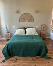 Päiväpeitto LINDULA puuvilla 150 x 200 cm Vihreä_982887