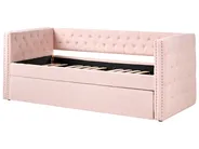 Utdragbar säng Bouclé GASSIN 90 x 200 cm Pastellrosa_951586