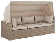 Garden Lounge Set with Table 5 Seater COCCOLIA Modular PE Rattan Beige_811629