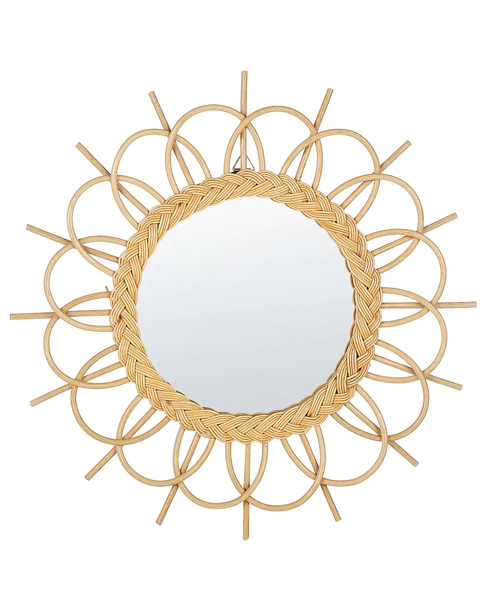 Wall Mirror TELAKIA 60 cm 60 cm Rattan Natural