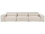 Modular Sofa 3 Seater HELLNAR with Ottoman Velvet Light Beige_911010