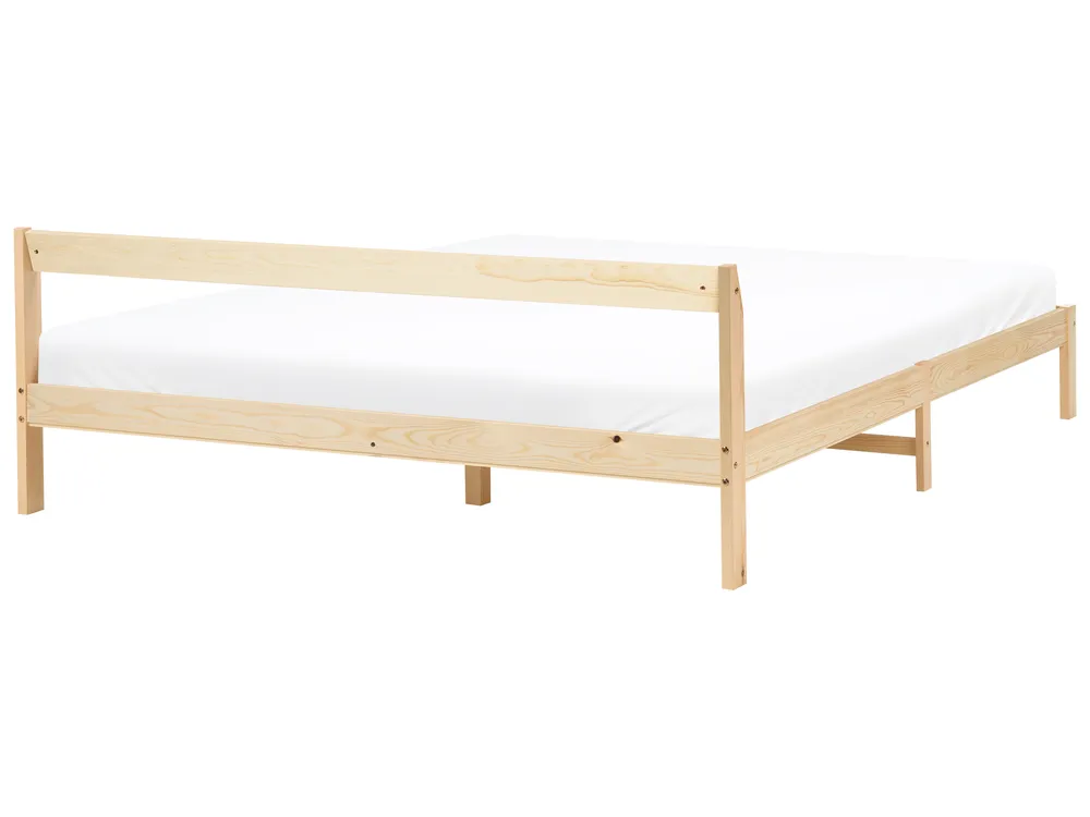 Bed Pine Wood MADONE 180 x 200 cm (EU Super King) Light Brown_1131118