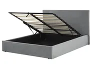 Ottoman Bed LORIENT Velvet Light Grey 160 x 200 cm (EU King Size)_827076