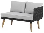 Garden Corner Sofa with Table 5 Seater ALCAMO Acacia Wood Black Left Hand_764953