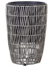 Set of 2 Plant Pots CHELONE 26/34 cm PE Rattan Brown_914503