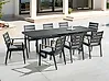 Utdragbart trädgårdsmatbord VALCANETTO 180/240 cm 90 cm Metall Svart