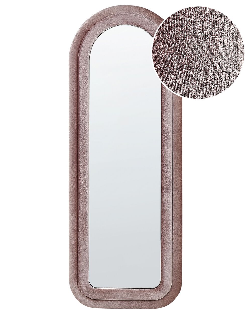 Seinäpeili CULAN 60 cm 160 cm Sametti Vaaleanpunainen
