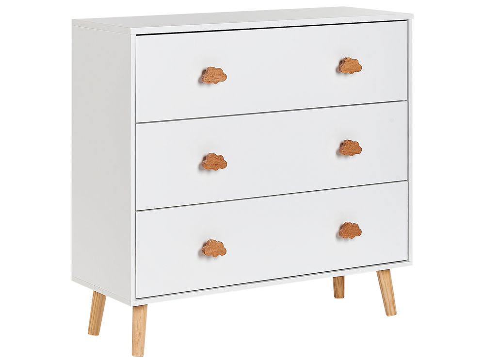 Kommode med 3 skuffer CLOUDY Hvit