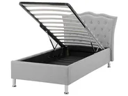 Ottoman Bed METZ Fabric Light Grey 90 x 200 cm (EU Single)_799471