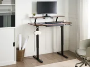 Electric Adjustable Standing Desk WILBANKS 120 cm 60 cm with USB Port Brown/ Black_1031152
