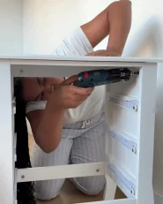 Sängbord med 3 lådor LANE Vit_1026062