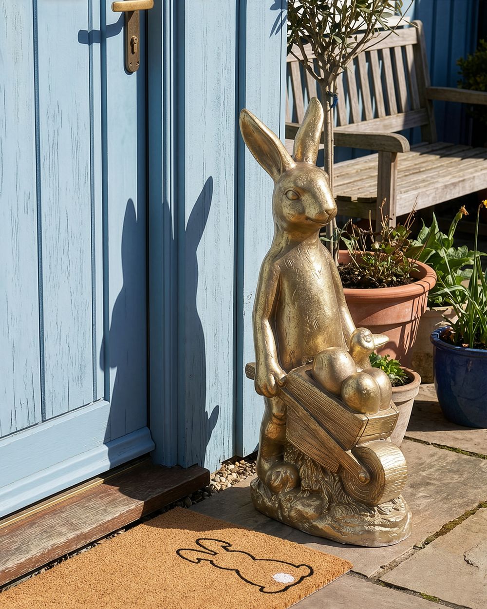 Trädgårdsfigur SKAMBY Kanin 72 cm Guld