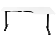 Kulmatyöpöytä sähkösäädettävä DESTINES 160 cm 109 cm Valkoinen/musta Oikea_927817