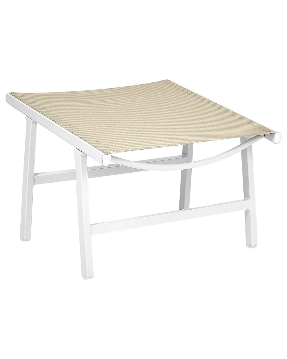 Garden Chair MARCEDDI with Footstool Metal White/ Beige_928409