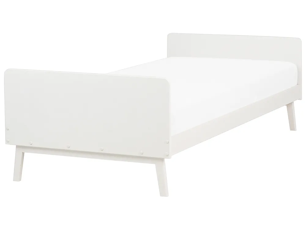 Bed Pine Wood BONNAC 90 x 200 cm (EU Single) White