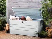 Storage Box CEBROSA 132 cm 62 cm Metal Light Grey_717698