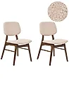 Ruokatuolisetti 2 kpl ELAINE Buklee Tummanruskea/beige