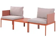 Loungesett til hagen med bord 2-seters TERRACINA Metall Oransje_826668