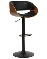 Set of 2 Bar Chairs BAKU II Swivel Faux Leather Black_953011