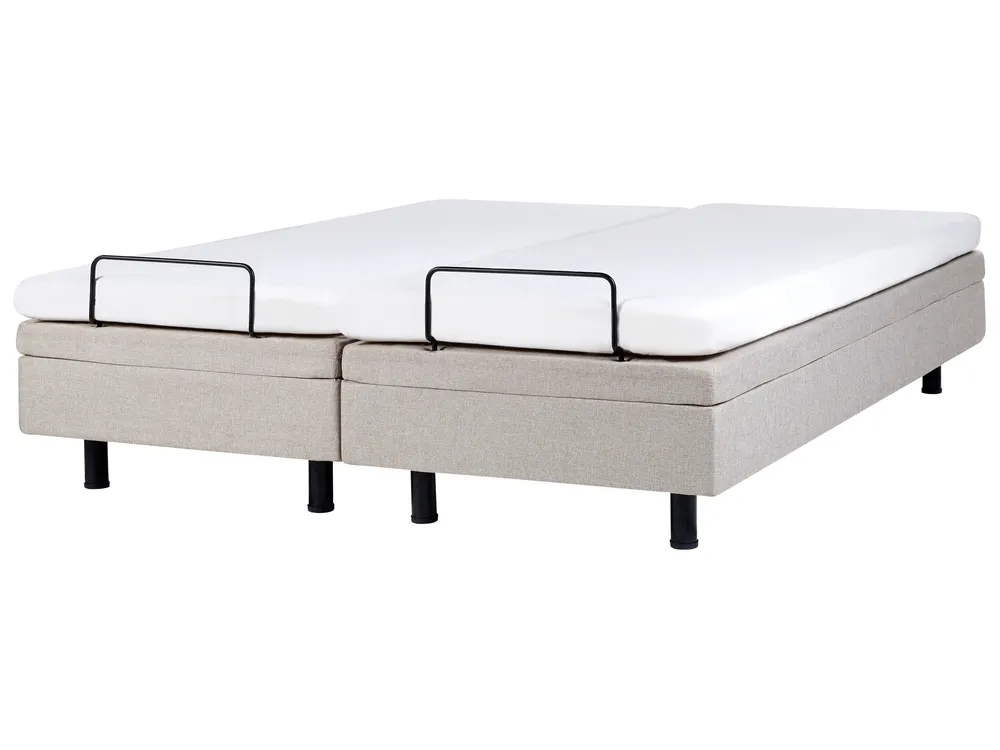 Säädettävä sänky ilman sängynpäätyä kangas DUKE 180 x 200 cm Beige_958334