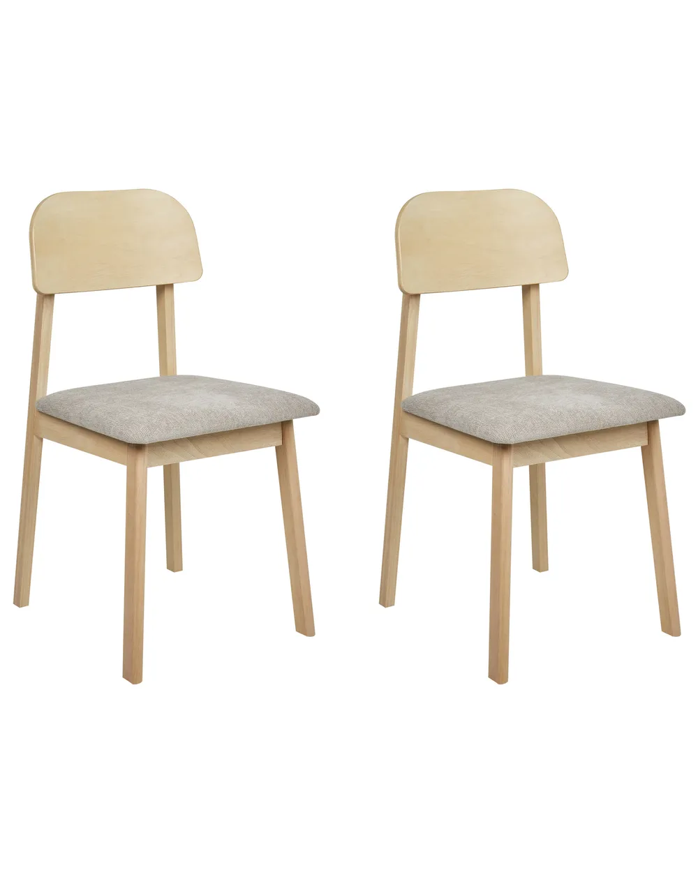 Set of 2 Dining Chairs SCANDIA Wood Taupe