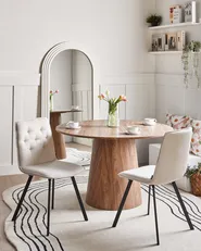 Set of 2 Dining Chairs CARVER Fabric Beige_999046