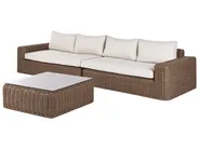 Garden Corner Sofa with Ottoman 6 Seater PALERMO Modular PE Rattan Brown_929235