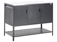 3 Piece Outdoor Kitchen Set with Sink MAENZA Black Metal_981523