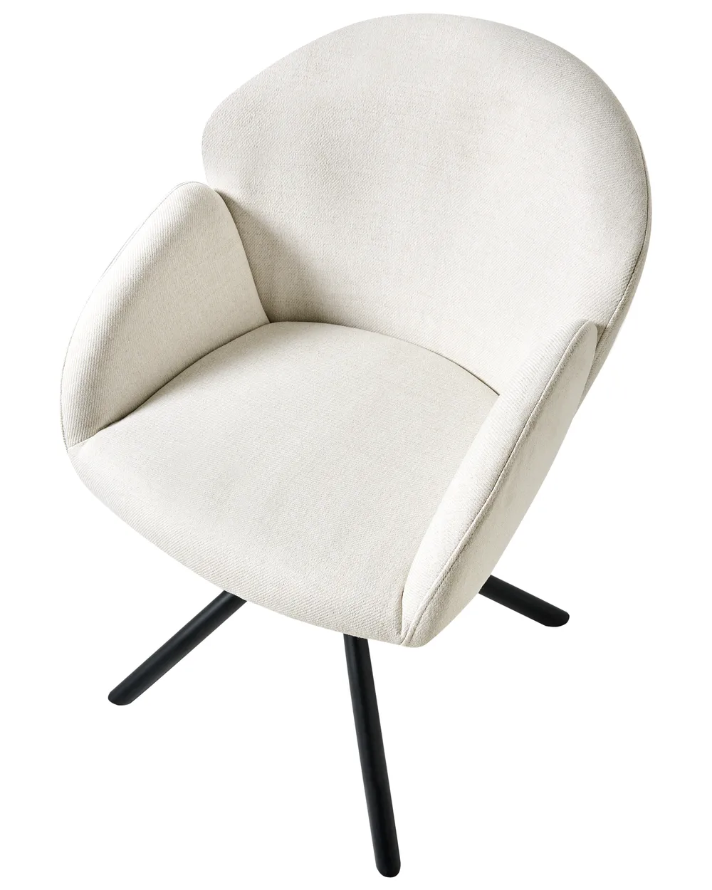 Set med 2 matstolar Vridbar MAYBEE  Off-White_993038