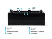 Hörnbubbelbadkar med LED VARADERO 1830 x 900 mm Svart Vänstervänd_787095