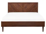 Bed with LED MIALET 160 x 200 cm (EU King Size) Dark Brown_748106
