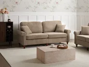 Sofa 3 Seater GINNERUP Fabric Brown_1035481