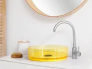 Countertop Basin TOLOSA ⌀ 360 mm Solid Surface Yellow_891661