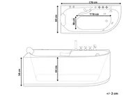 Massagebadkar SAYULA 1700 x 800 mm Vit Vänstervänd_1029521