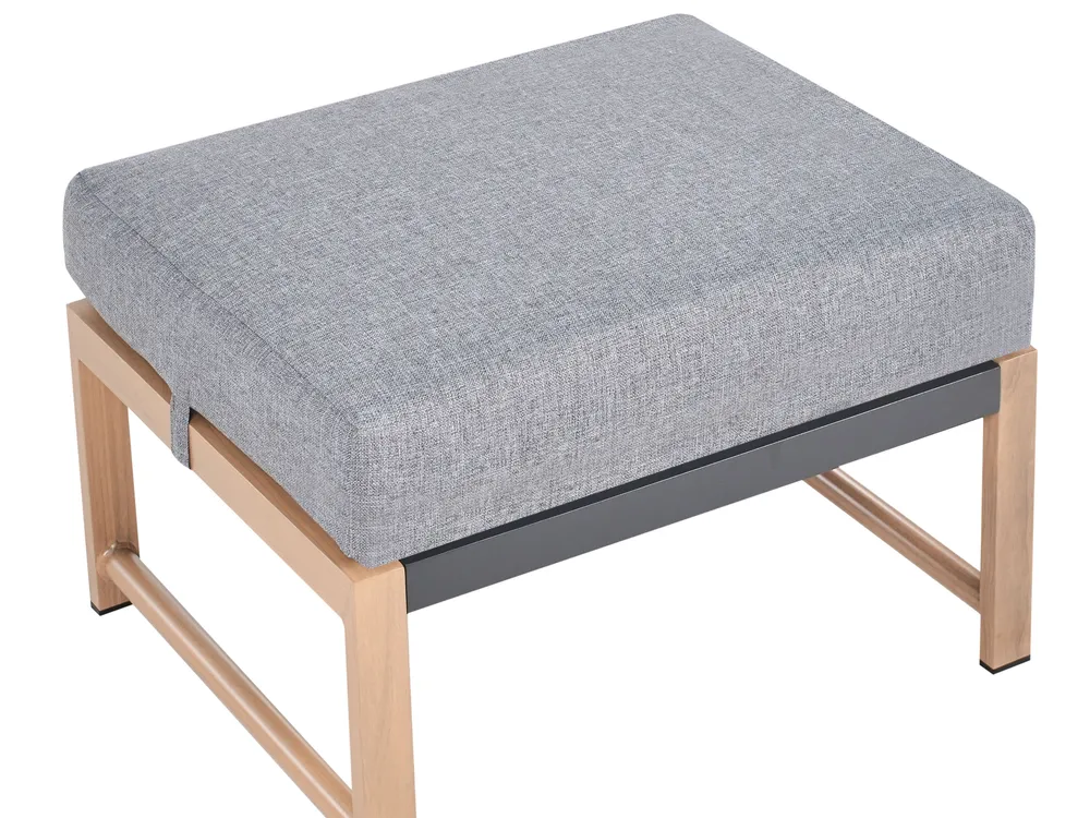 Trädgårdssoffgrupp med bord och fotpall 5-sits NOLA Metall Grå_998382