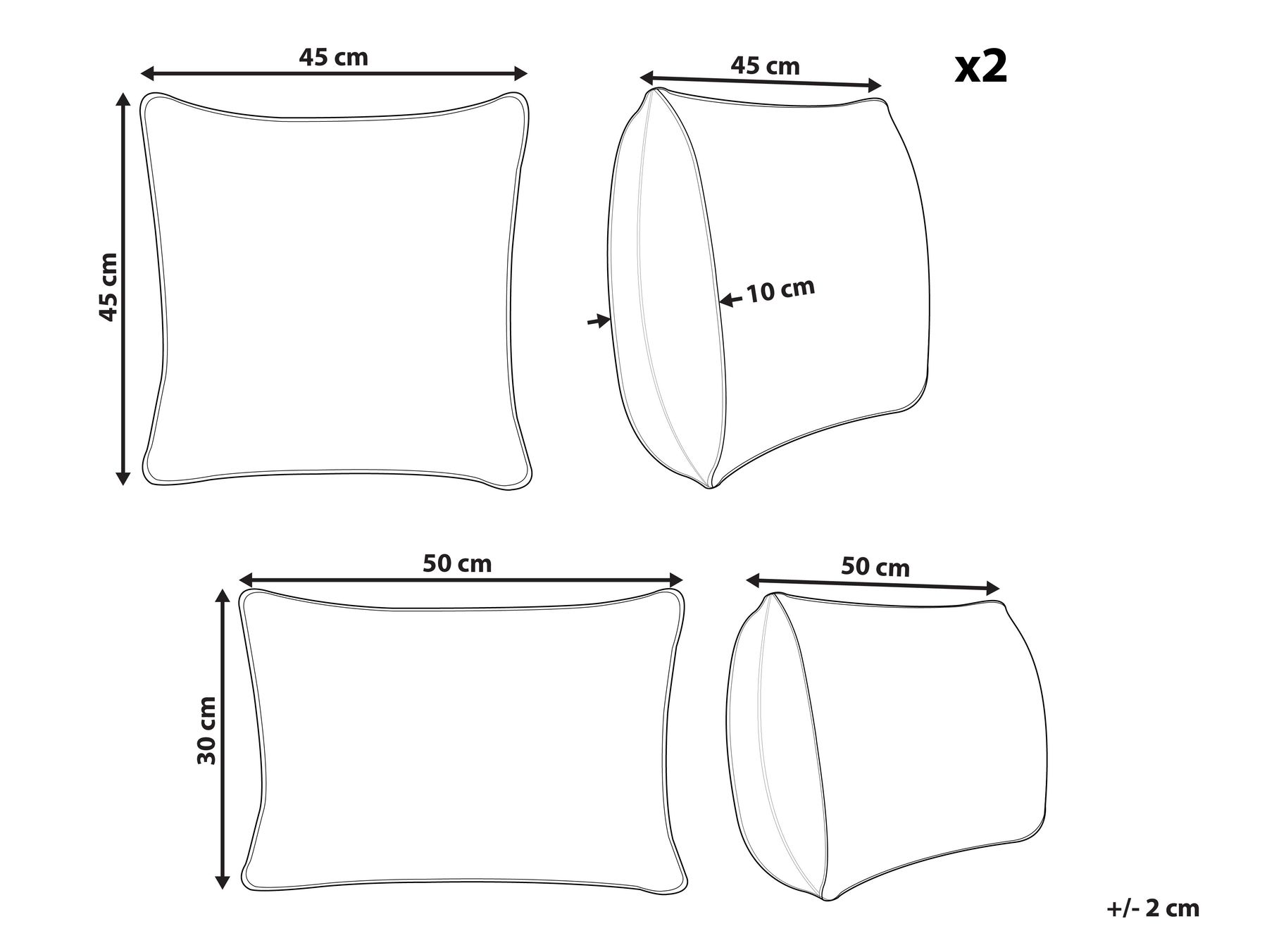 Ulkotyynysetti 3 kpl AURINIA Abstrakti kuvio 30 x 50 cm 45 x 45 cm Beige/sininen_1125329