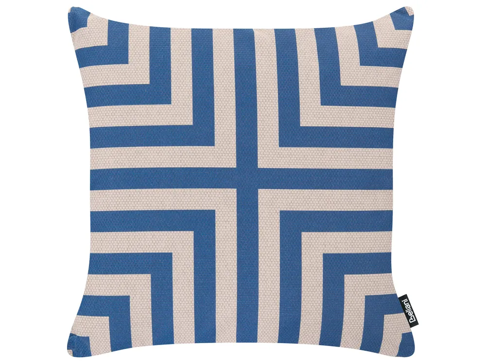 Set med 3 utomhusdynor APIOS Geometriskt tryck 45 x 45 cm Beige/ Blå_1125221
