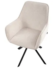 Dining Chair Swivel MORNAS Faux Linen Light Beige_1037110
