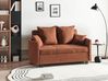 Sofa Bed 2 Seater HOVIN Fabric Golden Brown