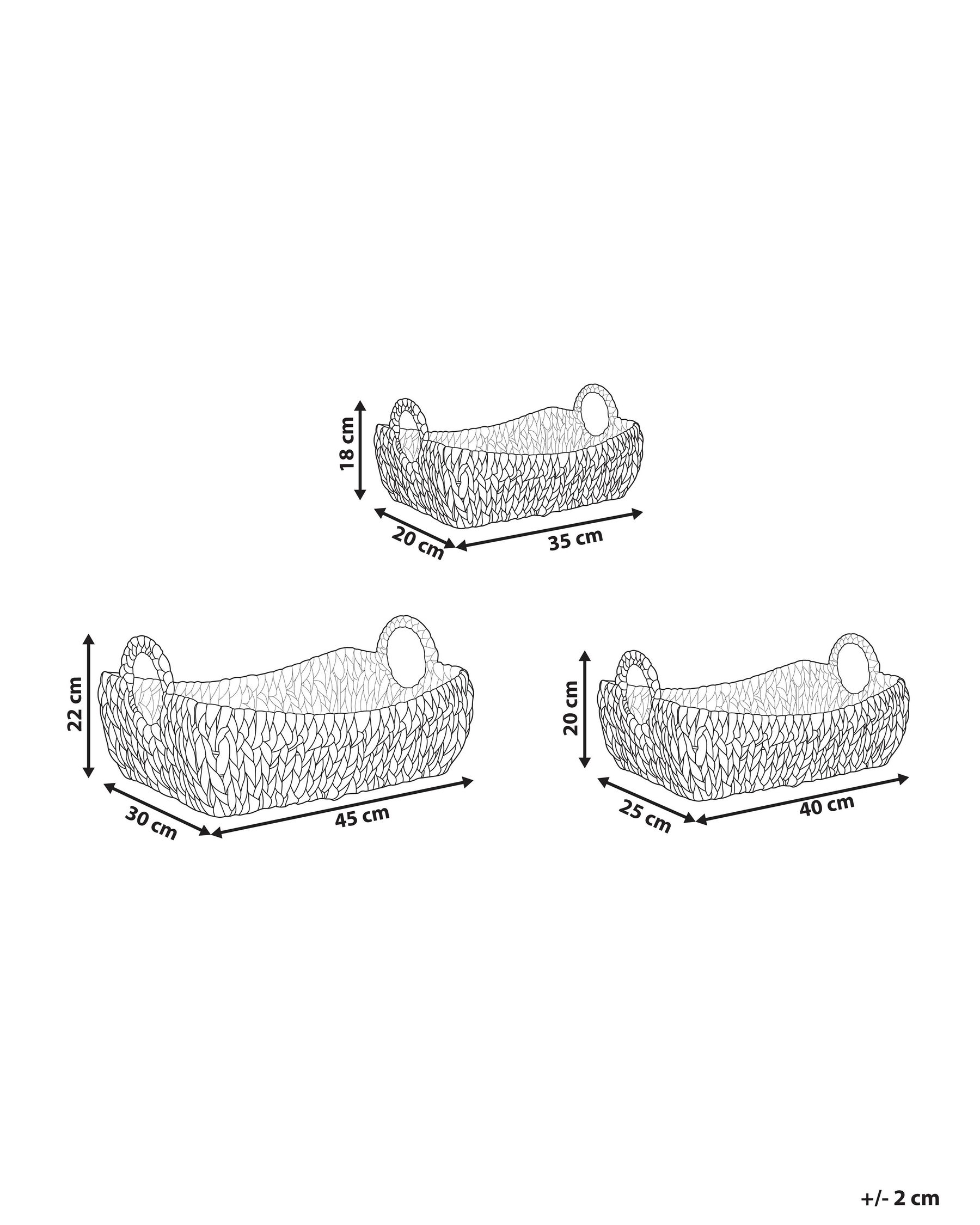 Set of 3 Baskets CAMPHA Wicker Natural_886155