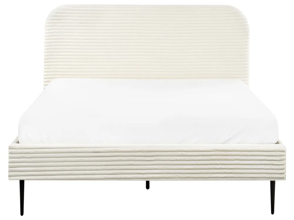 Bed Corduroy FLAYAT 140 x 200 cm (EU Double) Off-White_967643