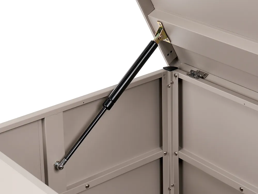 Oppbevaringsboks KYMI 136 cm 55 cm Metall med hjul Beige_1172872