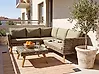 Garden Corner Sofa with Table 6 Seater VITTORIA PE Rattan Olive Green