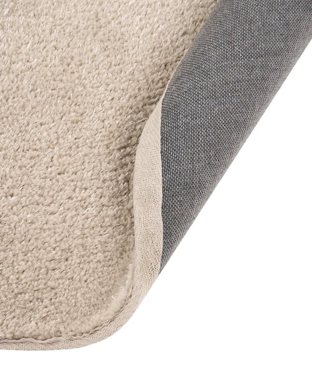 Shaggy Rug DEMRE Beige ø 140 cm_1125582