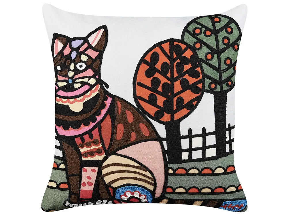 Set med 2 prydnadskuddar MEHSANA 50 x 50 cm Bomull Flerfärgad Djurtryck_829331