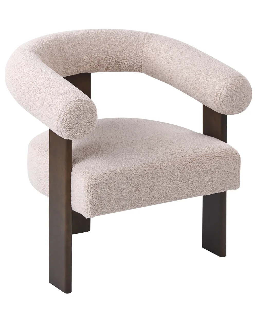 Fåtölj ILBRO Bouclé Mörkbrun/ Beige_1061237