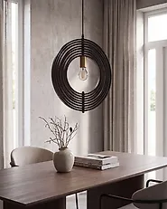 Pendant Lamp MURRELL Poplar Wood Black_1185518