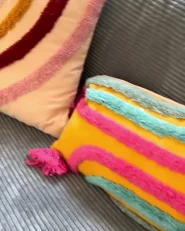Set of 2 Decorative Cushions LOVE Cotton 30 x 50 cm Yellow_994056